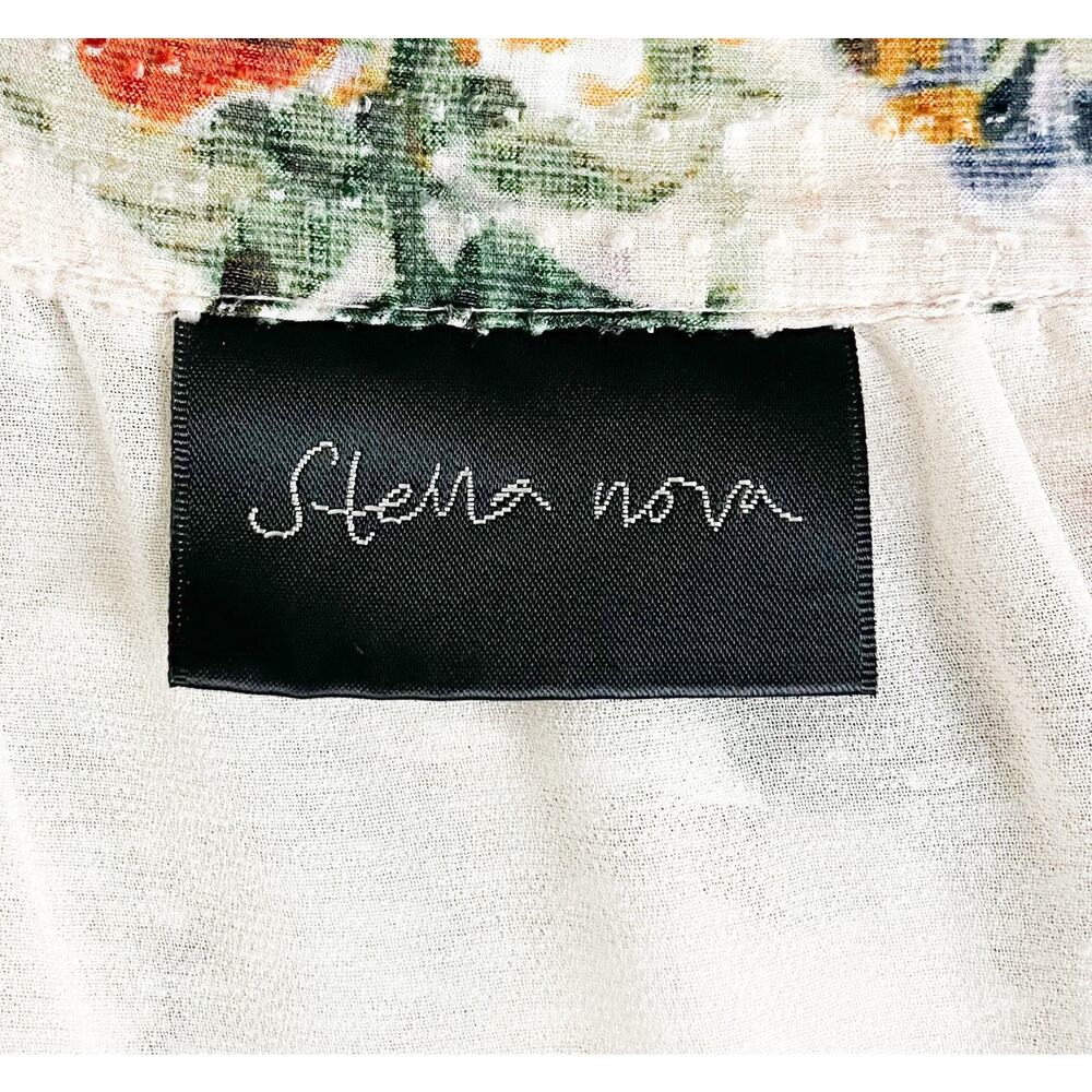 Stella Nova Copenhagen Floral Wrap Midi Skirt Ruffle Hem Cottagecore Size 38 - Picture 6 of 7
